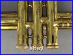 Vtg 1910s Brass Stencil Trumpet, Buescher True Tone Mother of Pearl, American