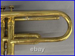 Vtg 1910s Brass Stencil Trumpet, Buescher True Tone Mother of Pearl, American