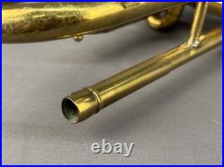 Vtg 1910s Brass Stencil Trumpet, Buescher True Tone Mother of Pearl, American