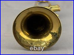 Vtg 1910s Brass Stencil Trumpet, Buescher True Tone Mother of Pearl, American