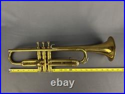 Vtg 1910s Brass Stencil Trumpet, Buescher True Tone Mother of Pearl, American