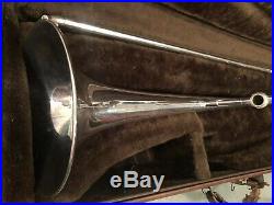 Vtg Bach Stradivarius Model 12 Silver Jazz Slide Trombone w Bach Case