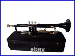 WEEKEND SALE Brand New Black Brass Bb FLAT Trumpet Free Case+Mouthpiece