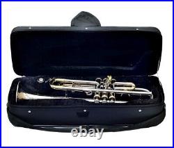WEEKEND SALE Brand New Nickle Brass Bb FLAT Trumpet Free Case+Mouthpiece